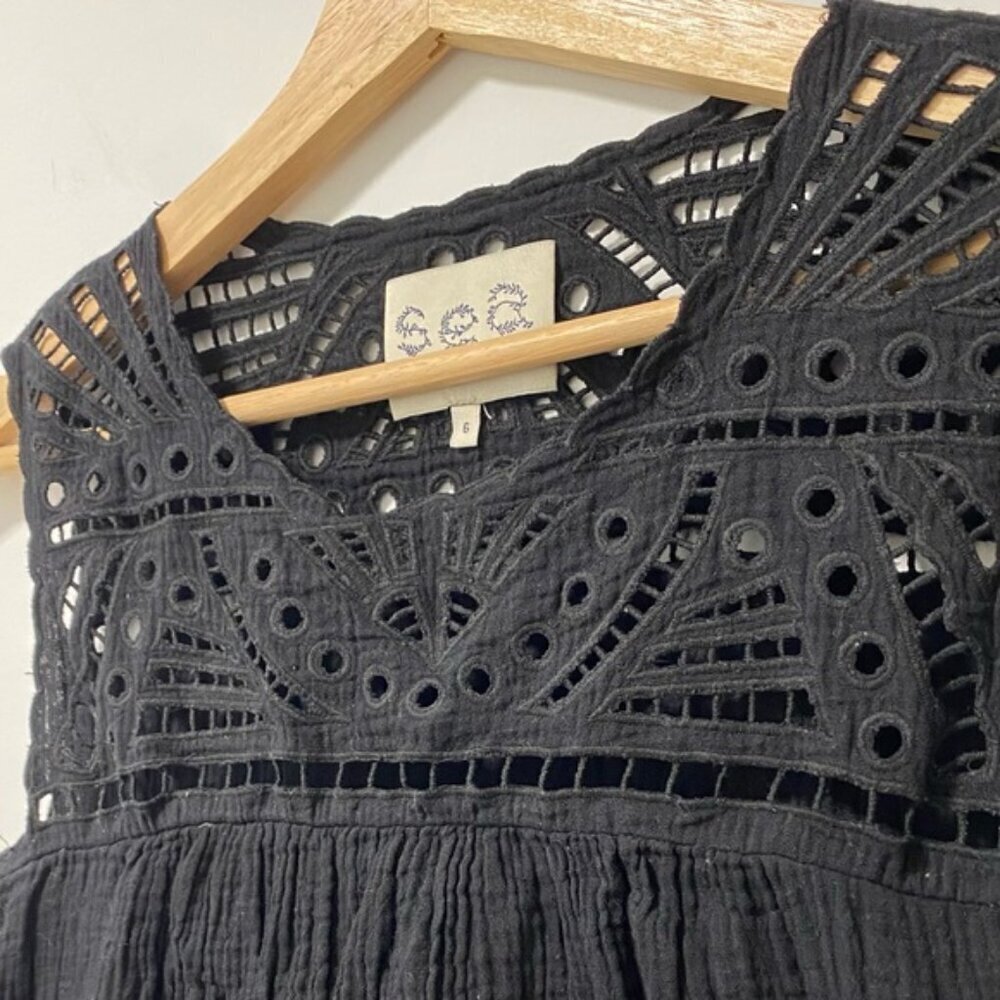 Sea New York Black Cotton Blouse Size 6 — 100% Cotton - Picture 6 of 9